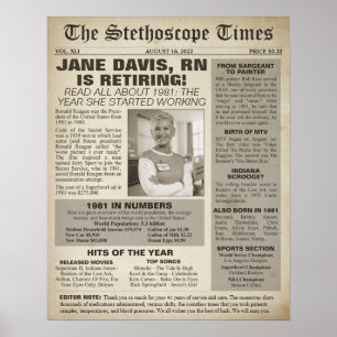 1981 Stethoscope Times för Nurse Pension Party Poster