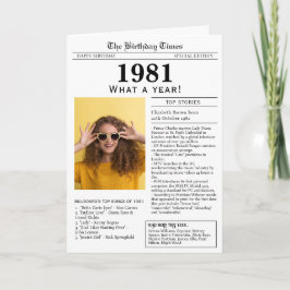 1981 Tidningspapper - födelsedag Kort