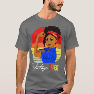 1981 Vintage 40 födelsedagar 40 år gammal född I T Shirt