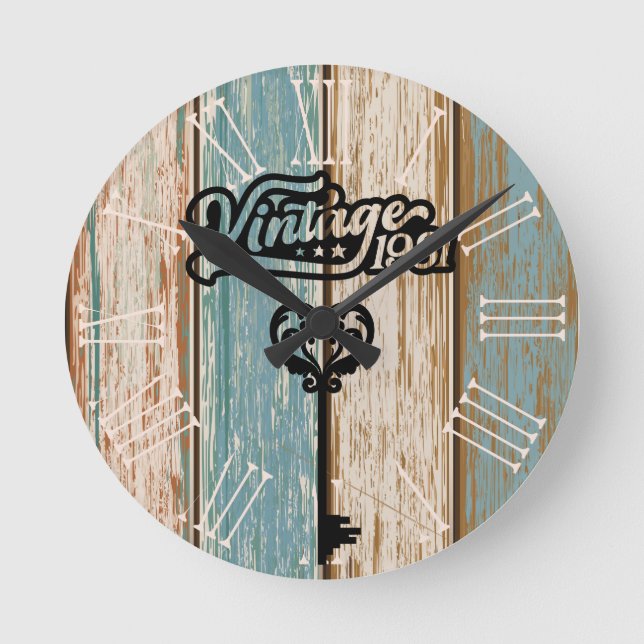 1981 Vintage Akrylväggslås Rund Klocka (Framsida)