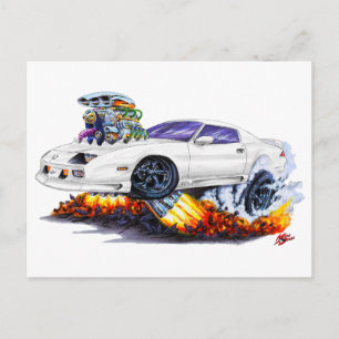 1982-1992 Vit Camaro-bil Vykort