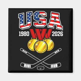 1982 2026 Hockey Vintage Usa Korslagda Klubbor Magnet