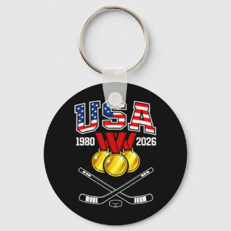 1982 2026 Hockey Vintage Usa Korslagda Klubbor Nyckelring