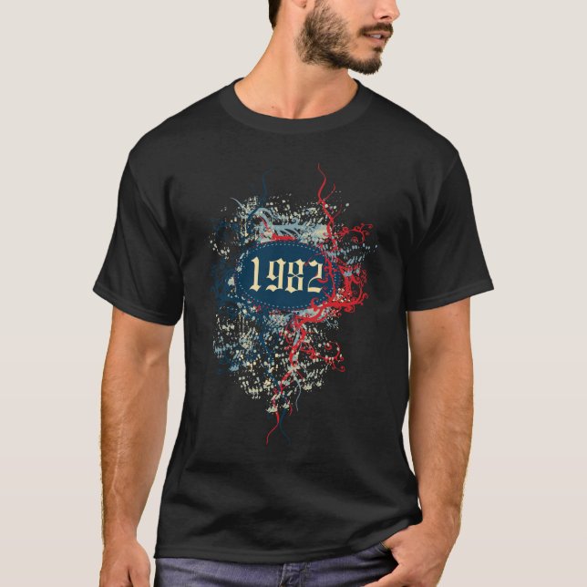 1982 födelsedag år eller efter 1982 eller gjort i tee shirt (Framsida)