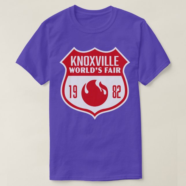 1982 Knoxville Worlds Fair Retro Shield Red T Shirt (Design framsida)