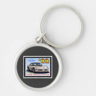 1982 speciella upplaga Corvette Rund Silverfärgad Nyckelring