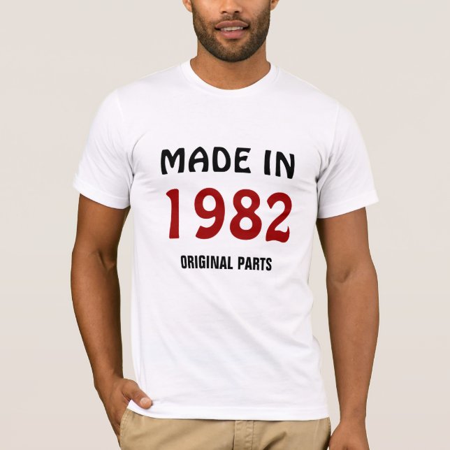 1982. Tillverkad 1982, originaldelar T Shirt (Framsida)