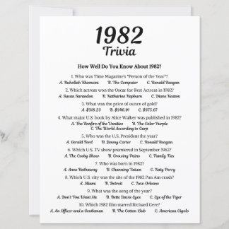 1982 Trivia Spel | 44-års Födelsedagsfirande