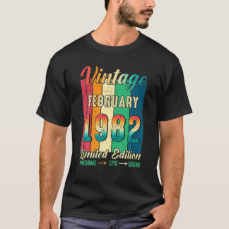 1982 Vintage Födelsedag Sunset Vintage 40 år T Shirt
