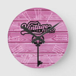 1982-Vintages akrylväggslås Rund Klocka