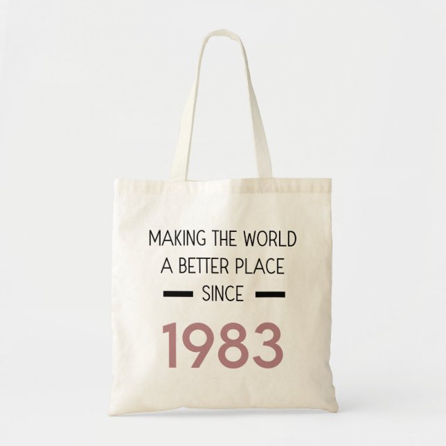 1983 40 år gamla födelsedagsgåvor: Woman Tote Bag Tygkasse (Framsidan)