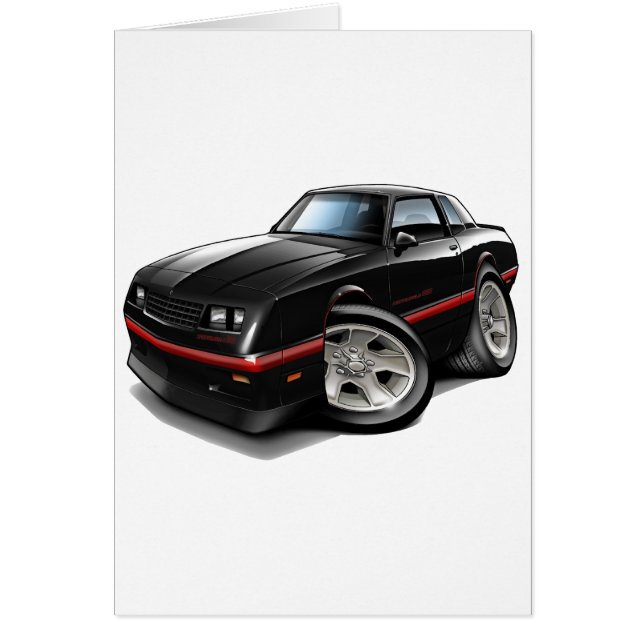 1983-88 Monte Carlo Black Car Hälsningskort (Framsidan)