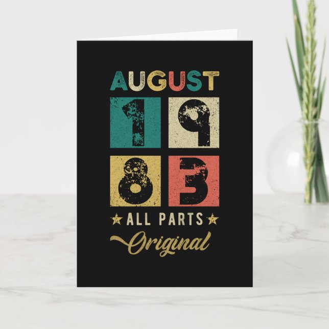 1983 August Birthday Retro Kort (Framsida)