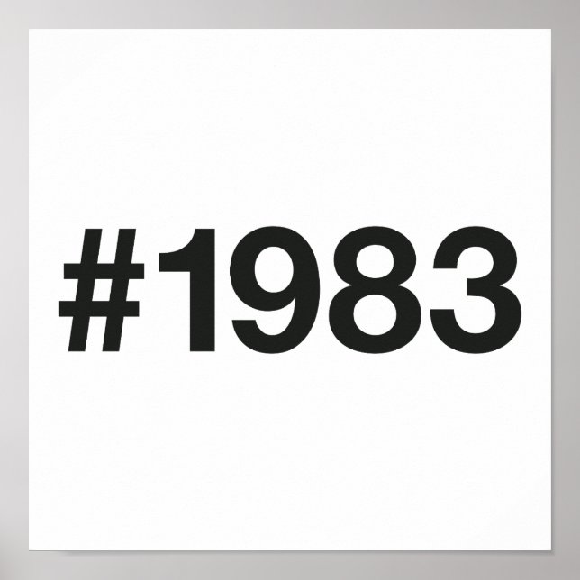 1983 Hashtag 42 födelsedagsdagen Poster (Framsidan)