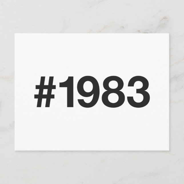 1983 Hashtag 42 födelsedagsdagen Vykort (Framsida)