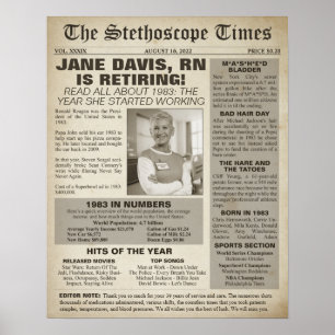 1983 Stethoscope Times för Nurse Pension Party Poster