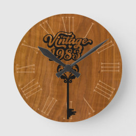 1983-Vintages akrylväggslås Rund Klocka