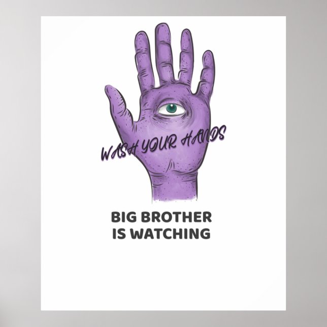 1984 års orwellska storebror ser dig Tvätta dig Poster (Framsidan)