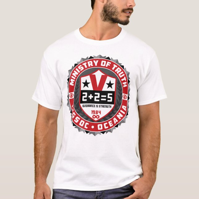 1984 Dystopian Truth Tänka Polisstorebror T Shirt (Framsida)