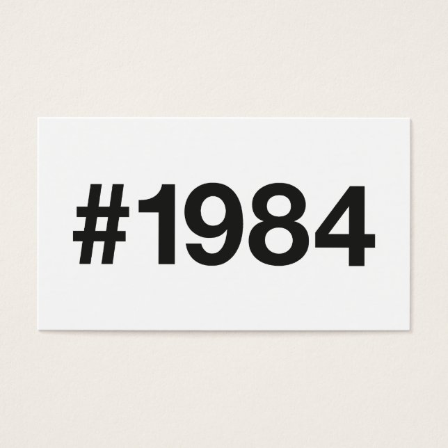 1984 Hashtag 41 Födelsedag Visitkort (Framsidan)