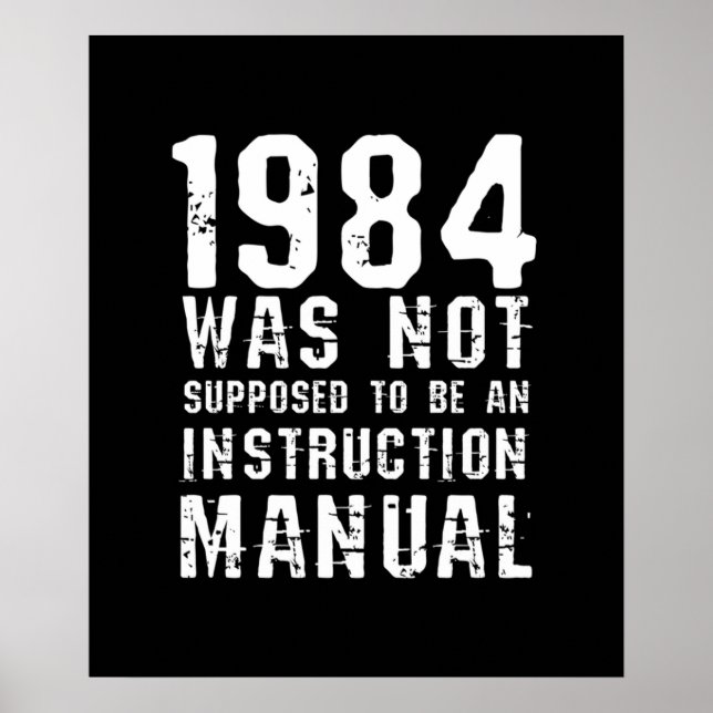 1984 skulle inte vara en instruktionshandbok poster (Framsidan)