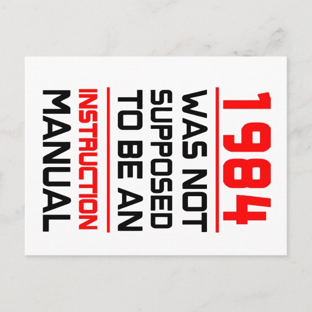 1984 skulle inte vara en instruktionshandbok vykort (Framsida)