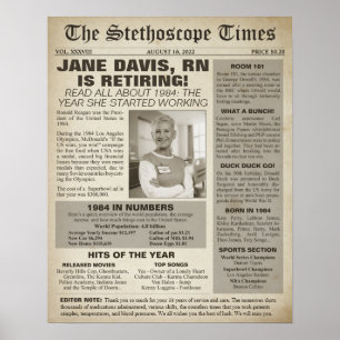 1984 Stethoscope Times för Nurse Pension Party Poster