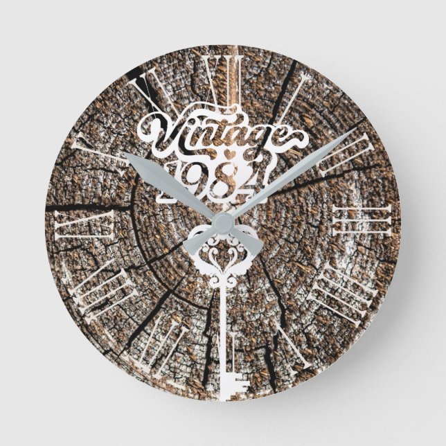 1984 Vintage Akrylväggslås Rund Klocka (Framsida)