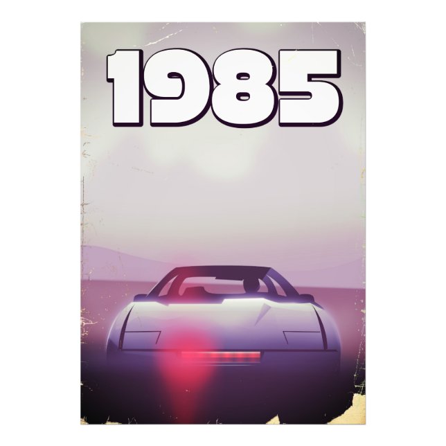 1985 års vintage-superbilposter fototryck (Framsidan)