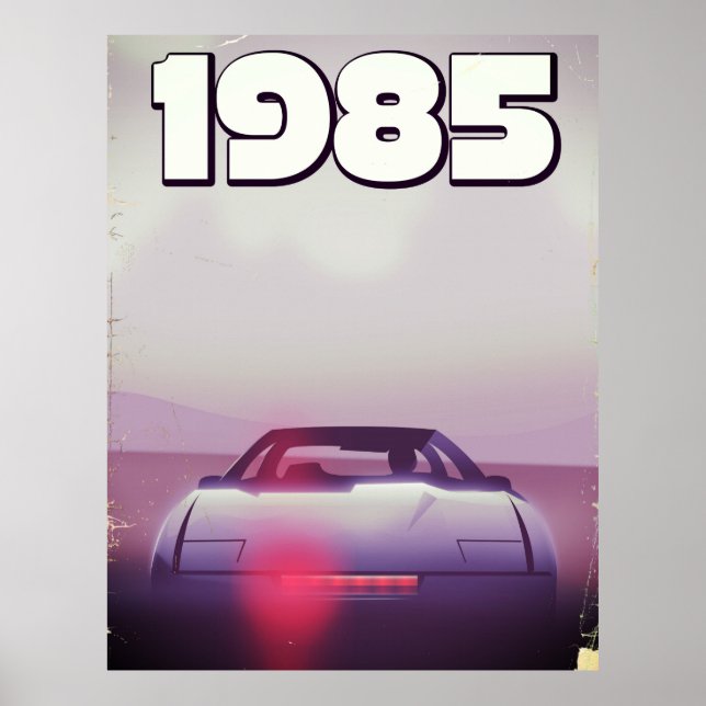 1985 års vintage-superbilposter poster (Framsidan)
