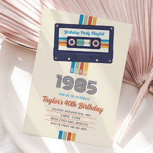 1985 Födelsedagsinbjudan, Retro 40:e Inbjudningar