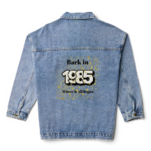 1985 Guld Stänk födelsedag Denim Jacka