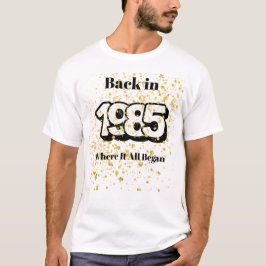 1985 Guld Stänk födelsedag T-Shirt
