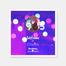 1985 Inbjudan till Disco Boll 40:e födelsedagspart Pappersservett