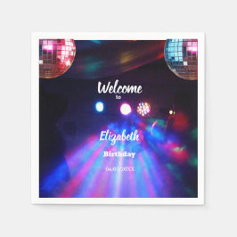 1985 Inbjudan till Disco Boll 40:e födelsedagspart Pappersservett