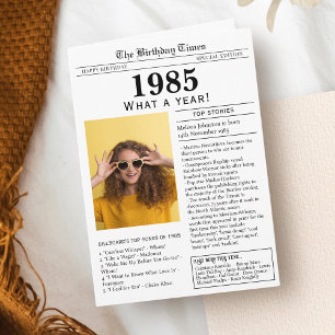 1985 Nyhetsblad - födelsedag Kort