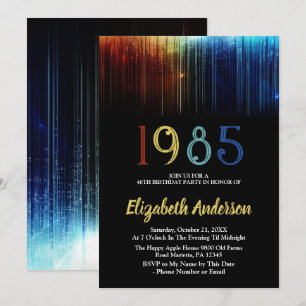 1985 Retro 40:e födelsedag Party Anpassade Inbjudningar
