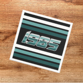 1985 Retro Rand Teal Napkin Pappersservett