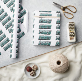 1985 Retro Rand Teal Presentpapper