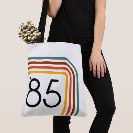 1985 Trendig Retro Rainbow Rand Tote Tygkasse