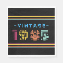 1985 Vintage Retro Rand Neon Bright Napkins Pappersservett