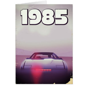1985-vintagens superbil poster hälsningskort