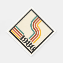 1986 40-årsfirande Retro-randigt Vintage