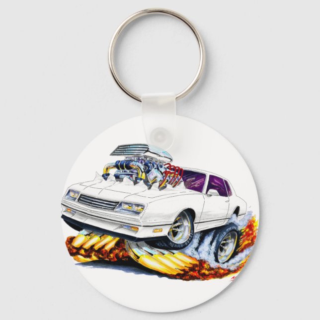 1986-88 Monte Carlo White Car Nyckelring (Framsida)