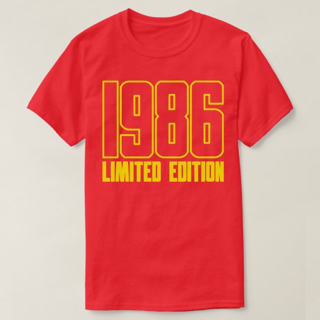 1986 års Begränsada utgåva: Birthday Gift T Shirt (Design framsida)