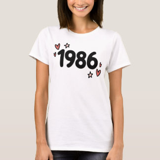 1986 Cute Retro Birthday T Shirt