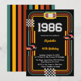 1986 Retro Cassette Disco 40th Birthday Inbjudningar
