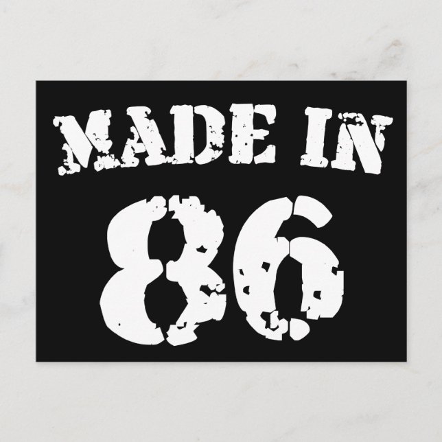 1986 tillverkad av 86 vykort (Framsida)