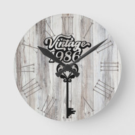 1986 Vintage Akrylväggslås Rund Klocka