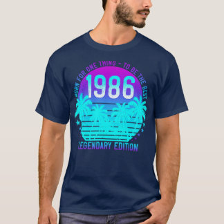 1986 Vintage av födelsedagsdagen 35e Aesthetic Sun T Shirt
